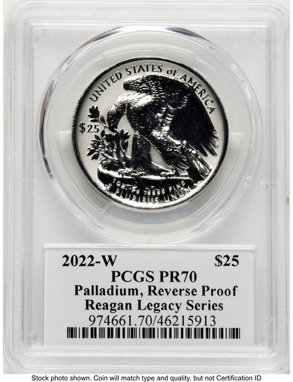 2022-W Palladium Eagle 1 oz REV Reagan Legacy Series Michael Reagan PCGS PR70