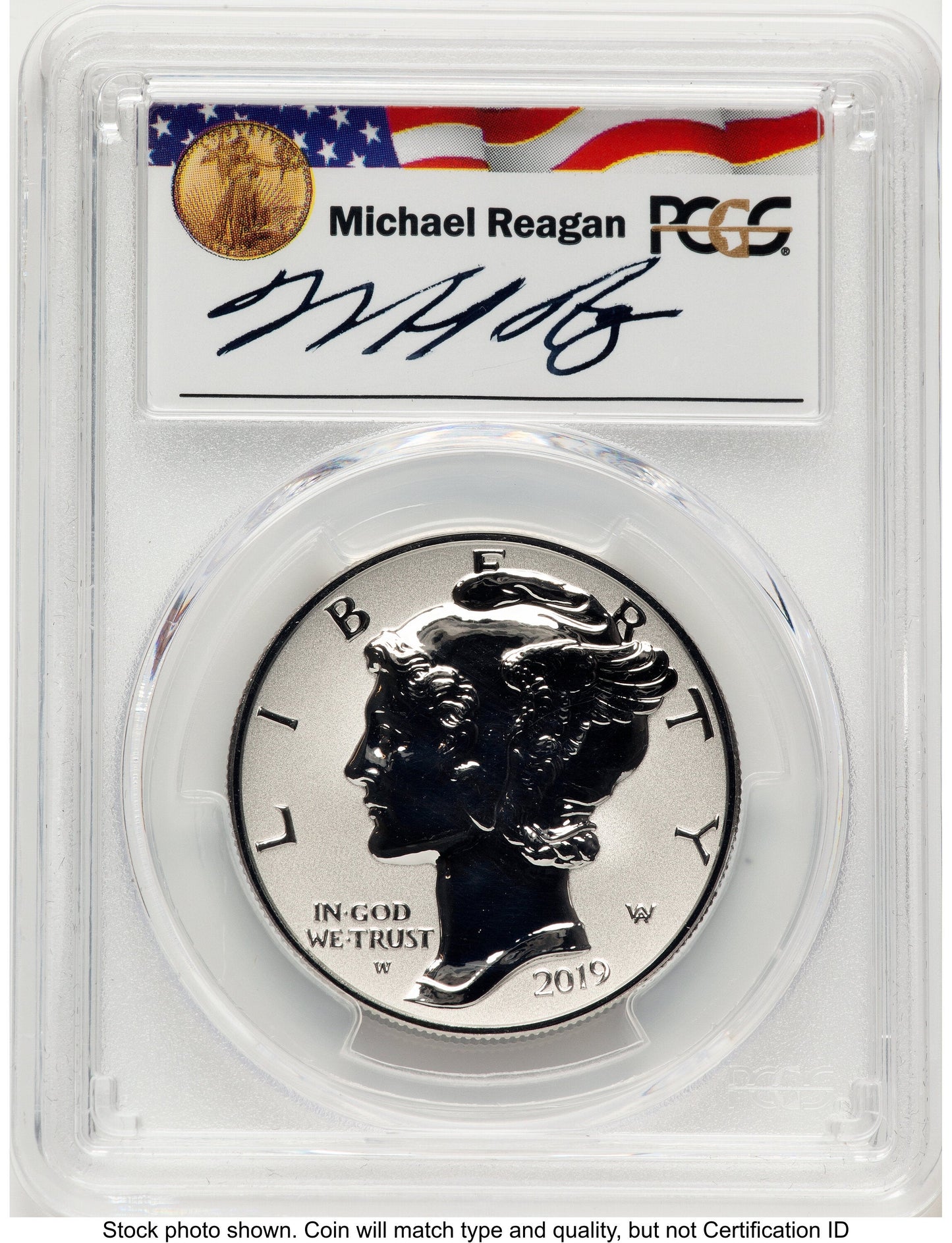 2019-W Palladium Eagle 1 oz REV FDI Reagan Legacy Series Michael Reagan PCGS PR70