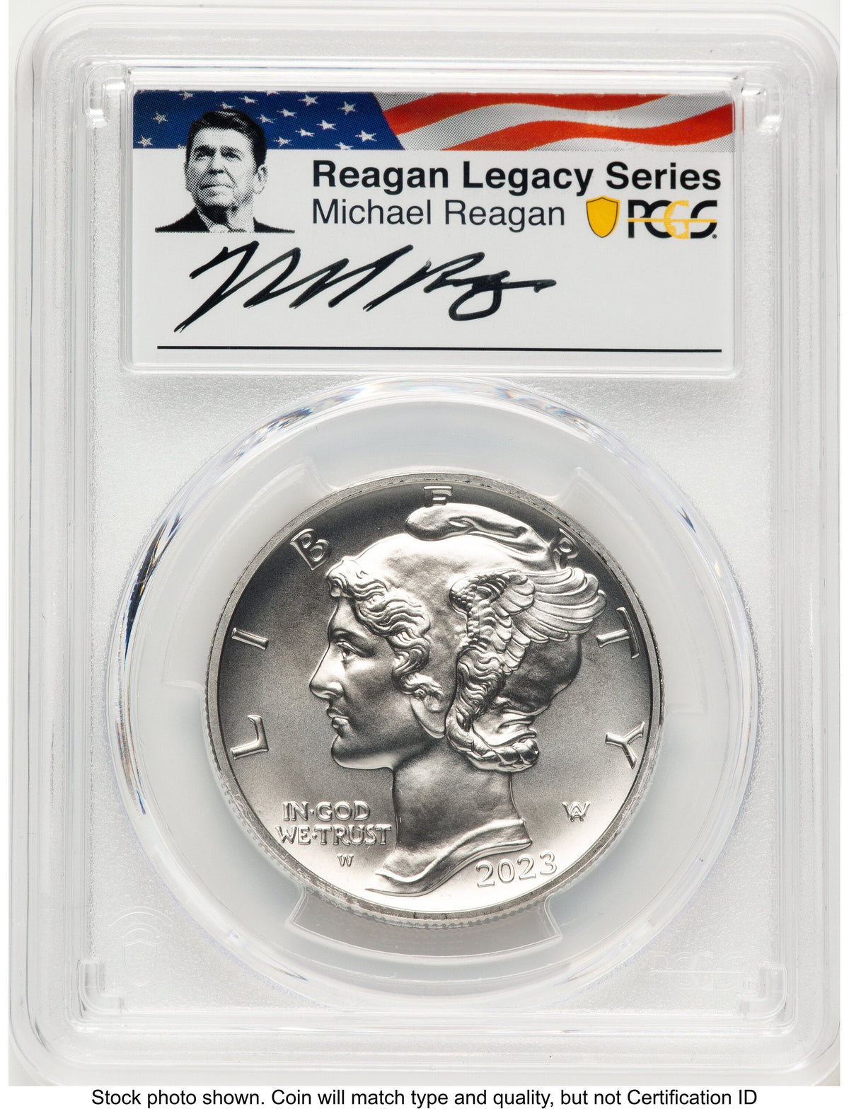 2023-W Palladium Eagle 1 oz Burnished AR Reagan Legacy Series Michael Reagan Picture PCGS MS70