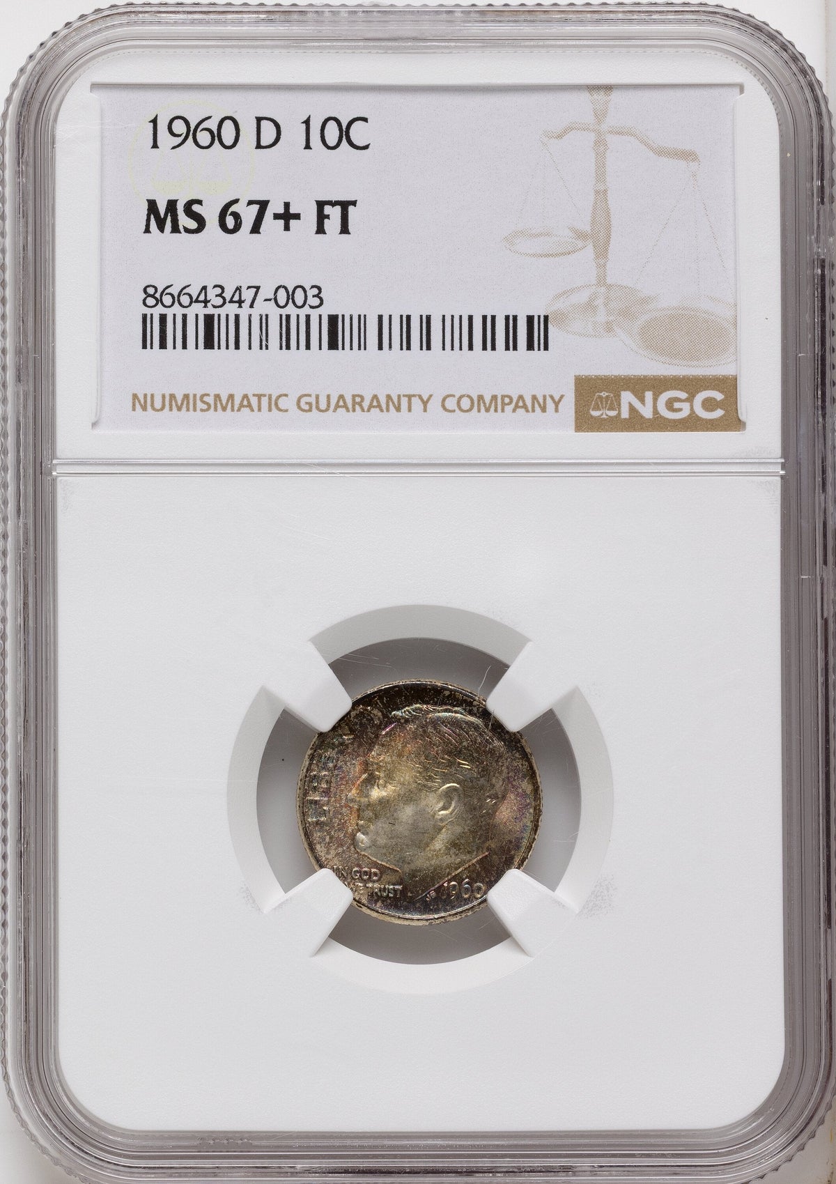 1960-D 10C FB Roosevelt Dime NGC MS67+