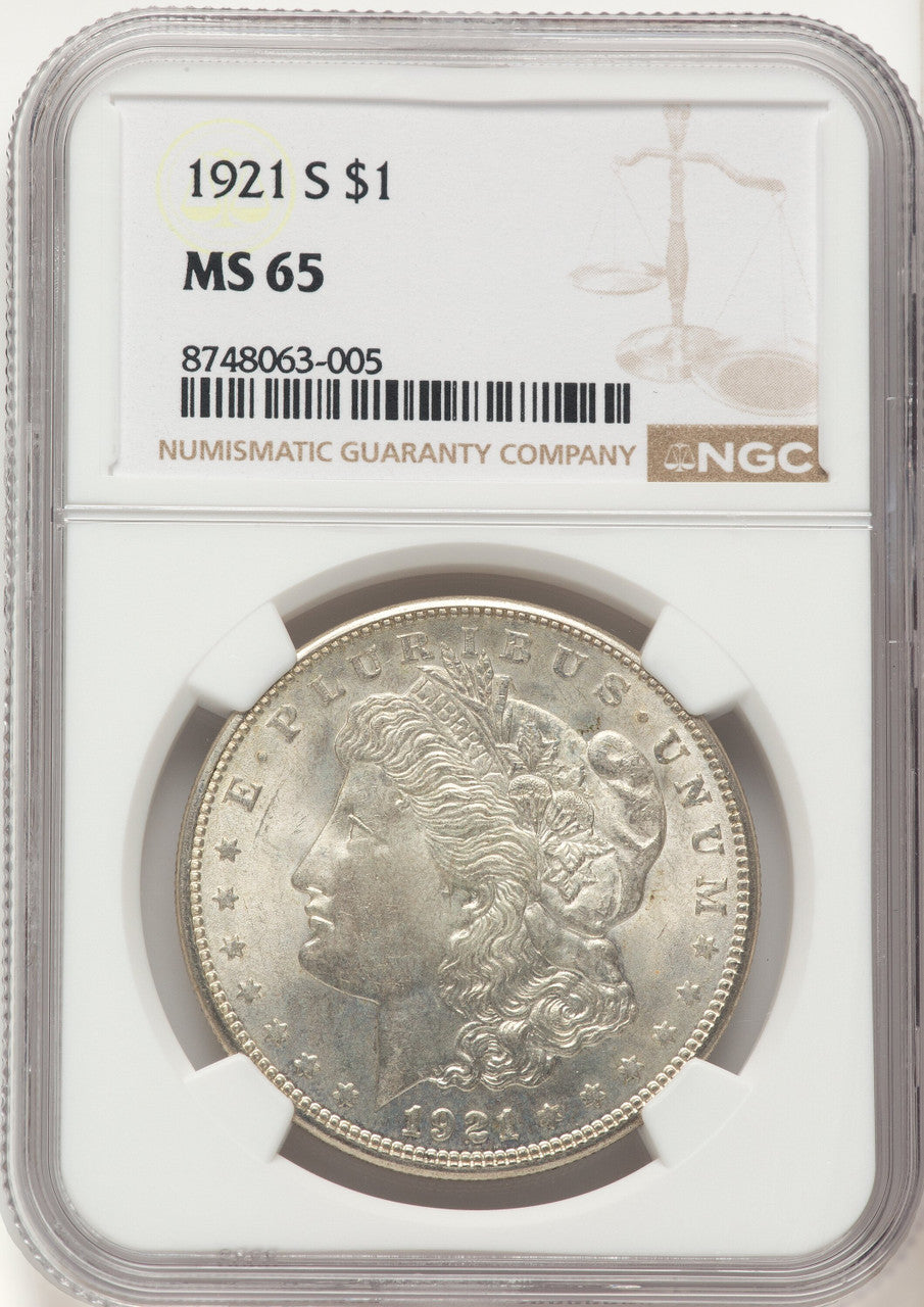 1921-S Morgan Dollar NGC MS65