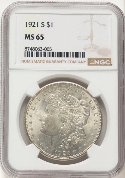 1921-S Morgan Dollar NGC MS65