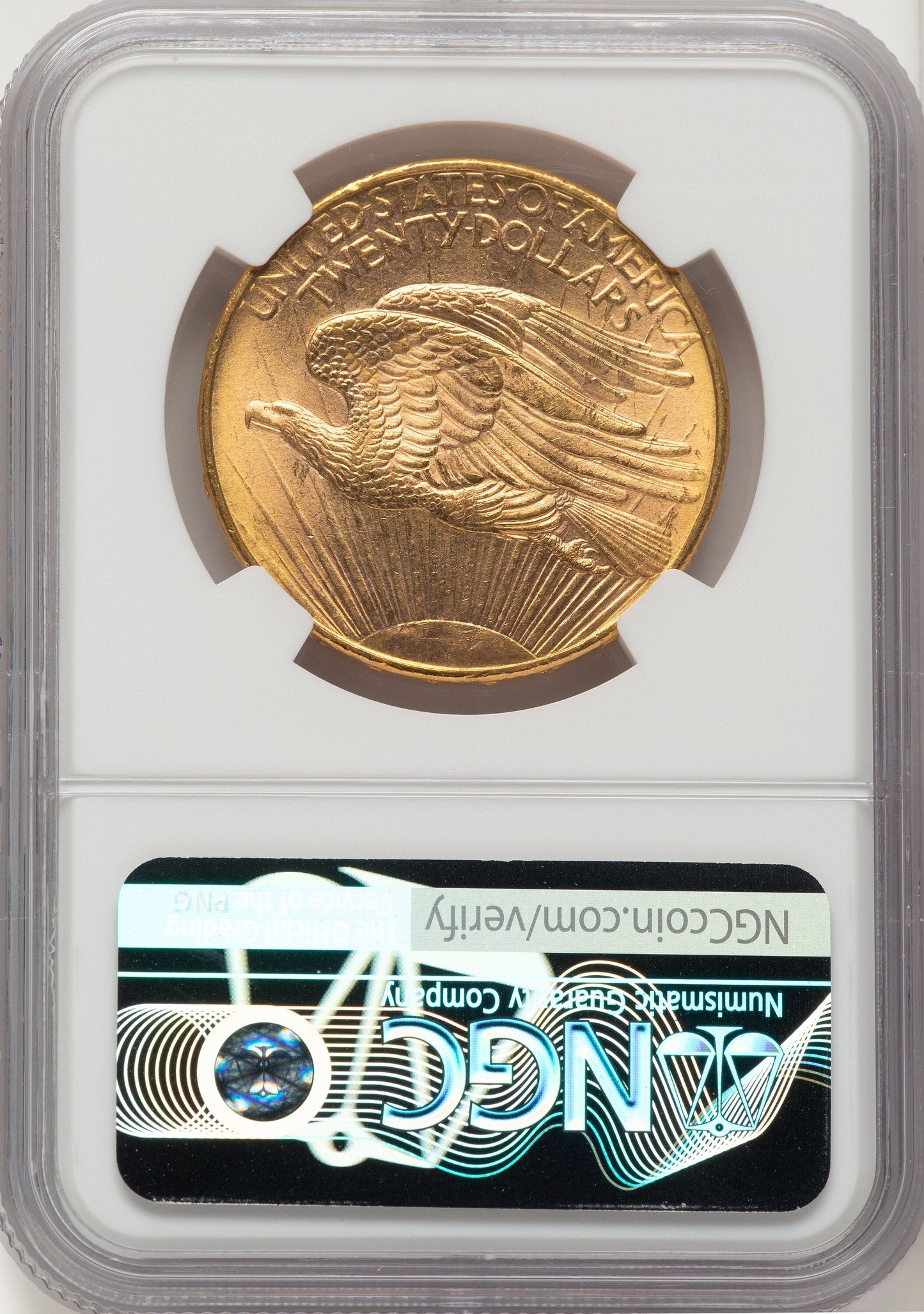 1908-D $20 NO MOTTO Brown Label Saint-Gaudens Double Eagle NGC MS64