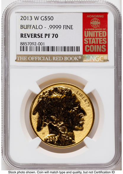2013-W Reverse Proof Gold Buffalo 1 oz Red Book NGC PF70