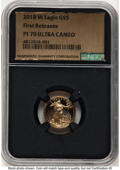 2018-W Proof Gold Eagle 1/10 oz FR Gold Foil NGC PF70