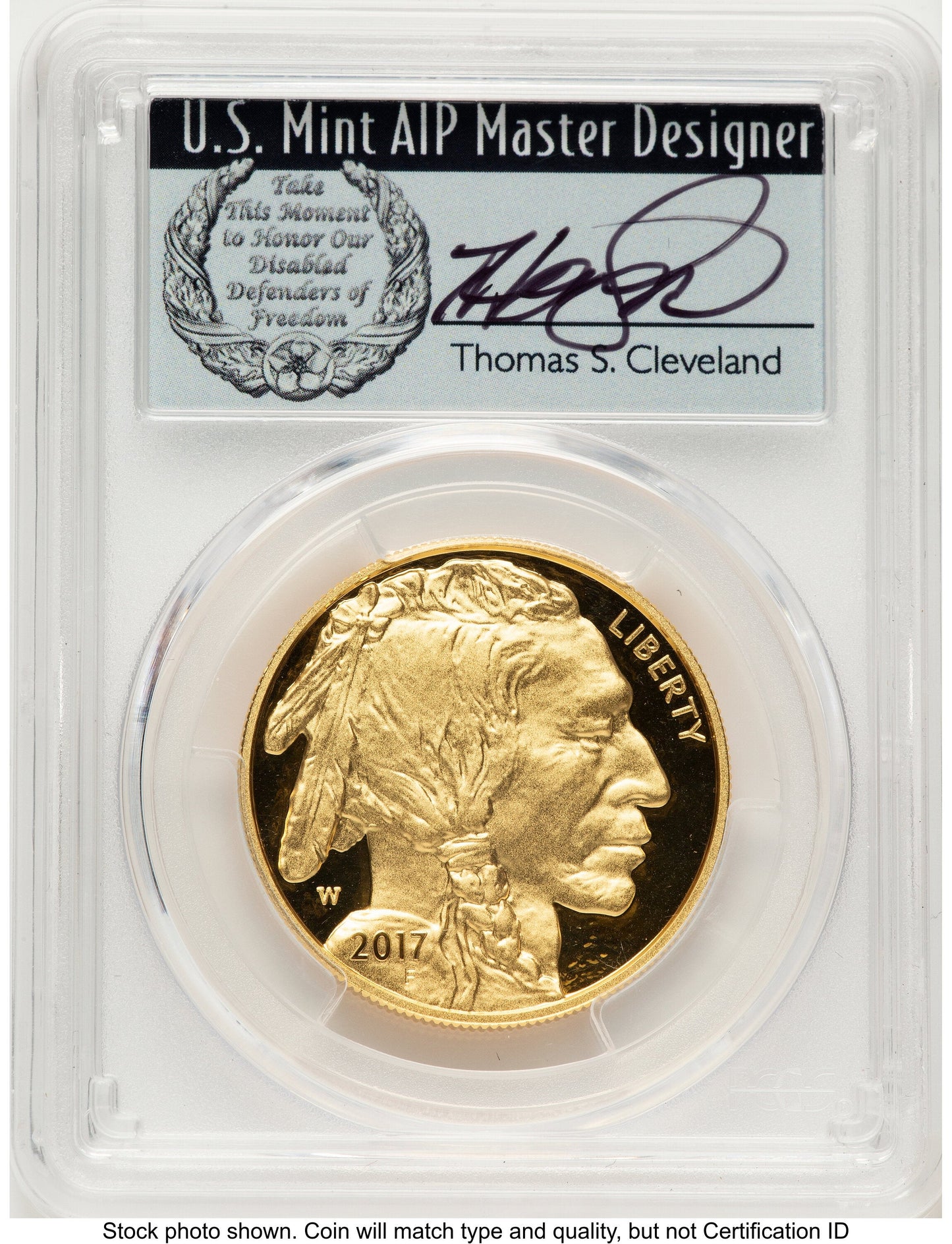2017-W Proof Gold Buffalo 1 oz FS Thomas Cleveland Wreath PCGS PR70