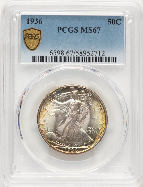 1936 50C Walking Liberty Half Dollar PCGS MS67
