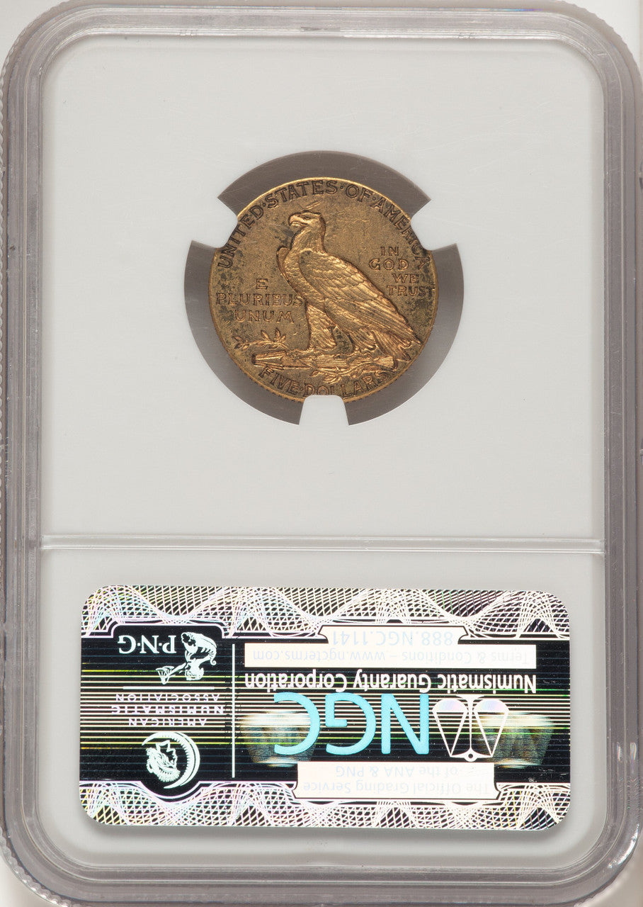 1911-D $5 Indian Half Eagle NGC AU50