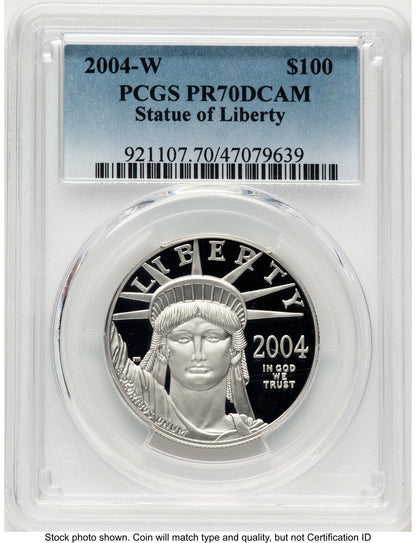2004-W Proof Platinum Eagle 1 oz Blue Gradient PCGS PR70