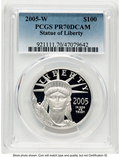 2005-W Proof Platinum Eagle 1 oz Blue Gradient PCGS PR70