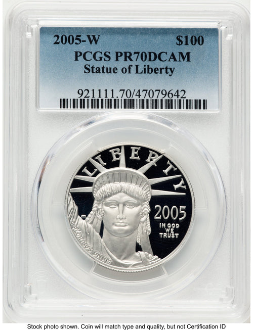 2005-W Proof Platinum Eagle 1 oz Blue Gradient PCGS PR70