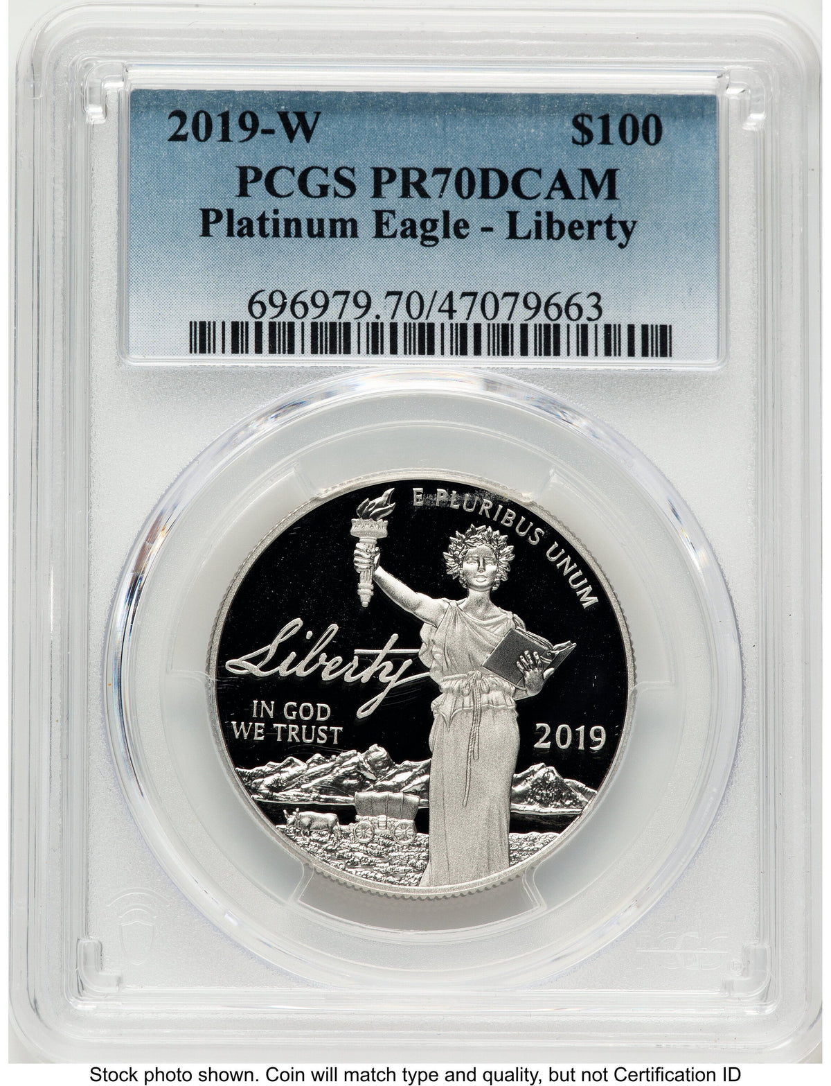 2019-W Proof Platinum Eagle 1 oz Blue Gradient PCGS PR70