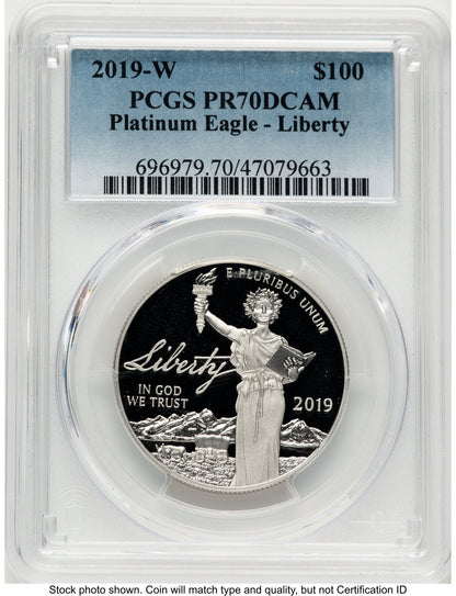 2019-W Proof Platinum Eagle 1 oz Blue Gradient PCGS PR70