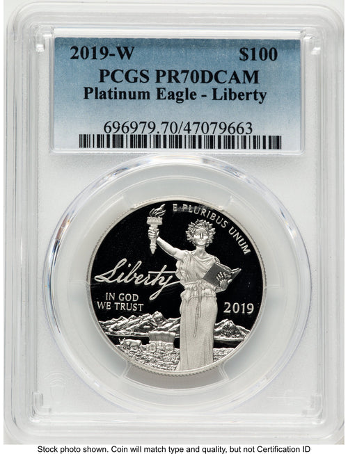 2019-W Proof Platinum Eagle 1 oz Blue Gradient PCGS PR70