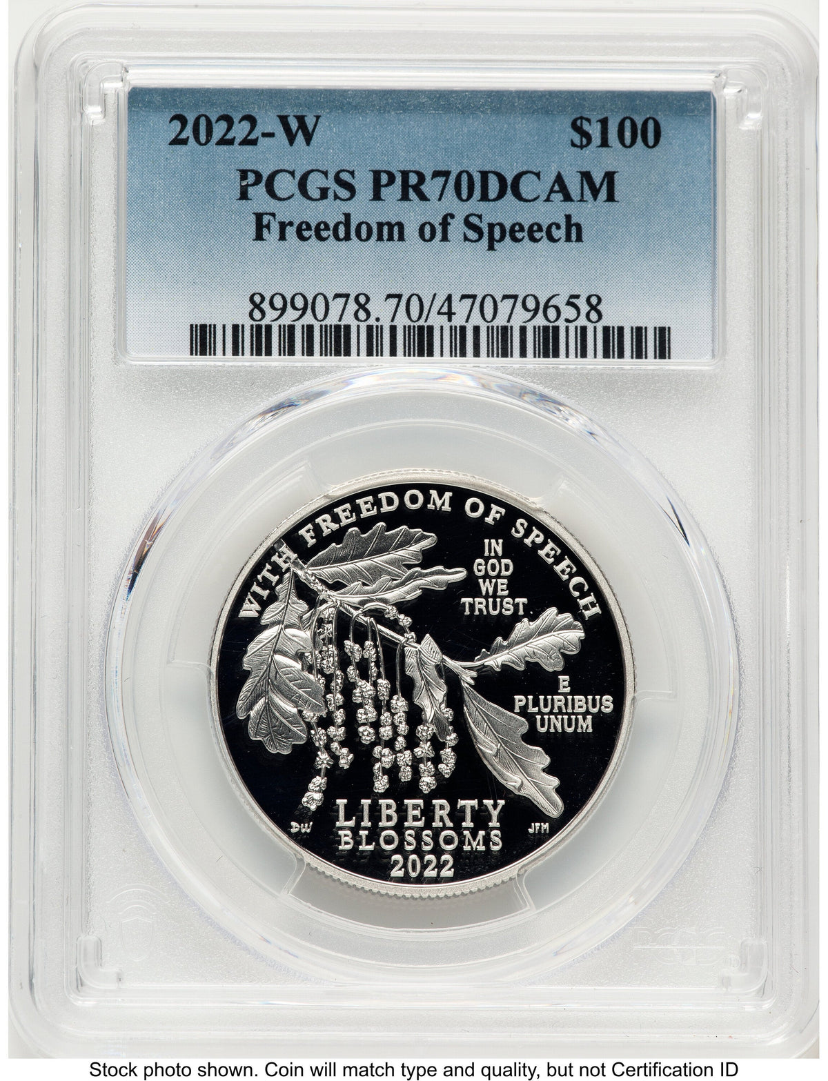 2022-W Proof Platinum Eagle 1 oz Blue Gradient PCGS PR70
