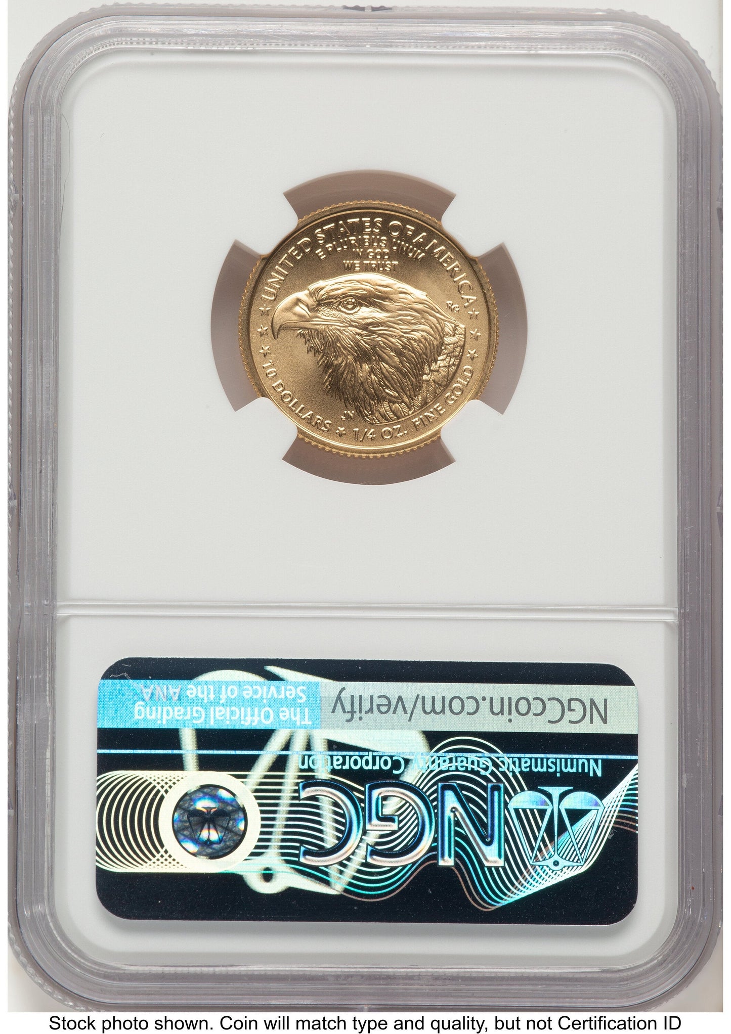 2021-W TY2 Gold Eagle 1/4 oz Unfinished Proof Dies Mike Castle NGC PF70