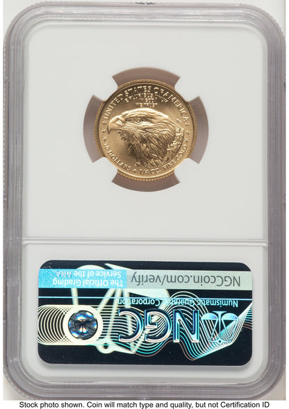2021-W TY2 Gold Eagle 1/4 oz Unfinished Proof Dies Mike Castle NGC PF70