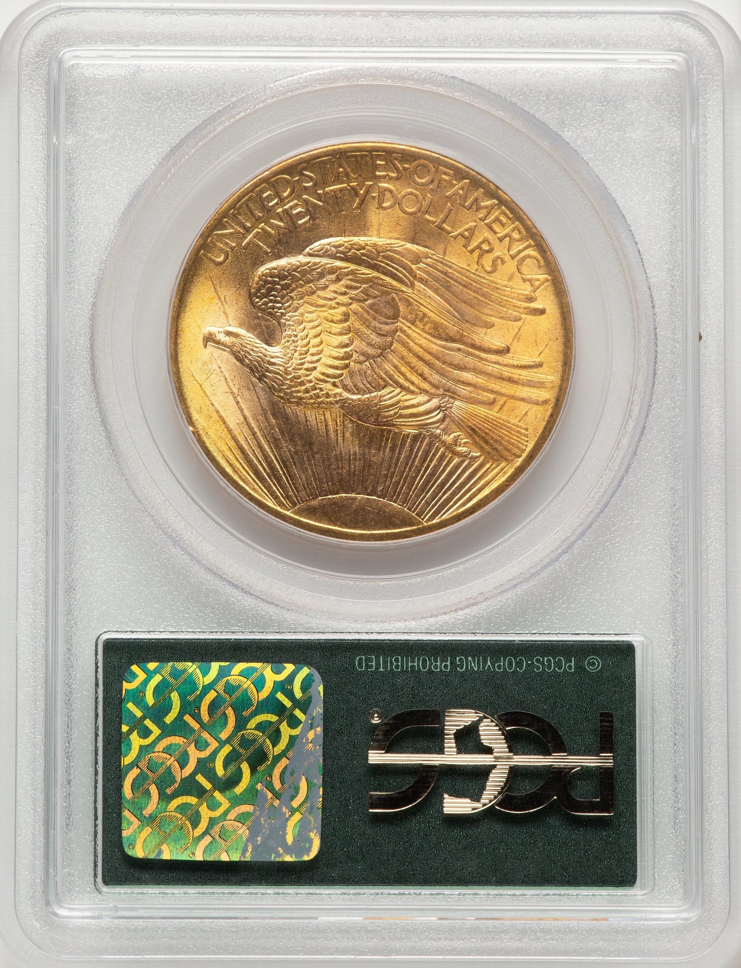 1908 $20 NO MOTTO Green Label Saint-Gaudens Double Eagle PCGS MS66