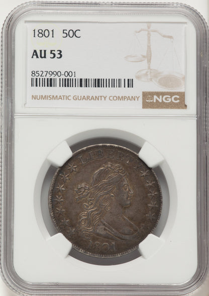 1801 50C Early Half Dollar NGC AU53