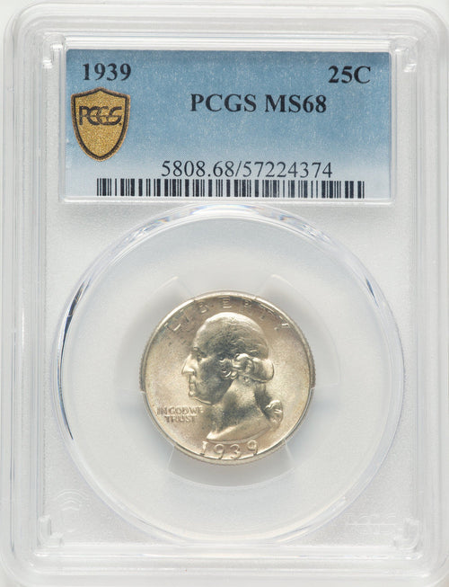 1939 25C Washington Quarter PCGS MS68