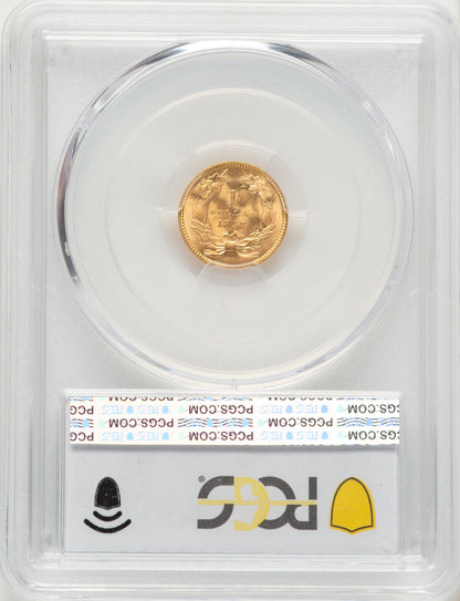 1857 G$1 CAC Gold Dollar PCGS MS67+