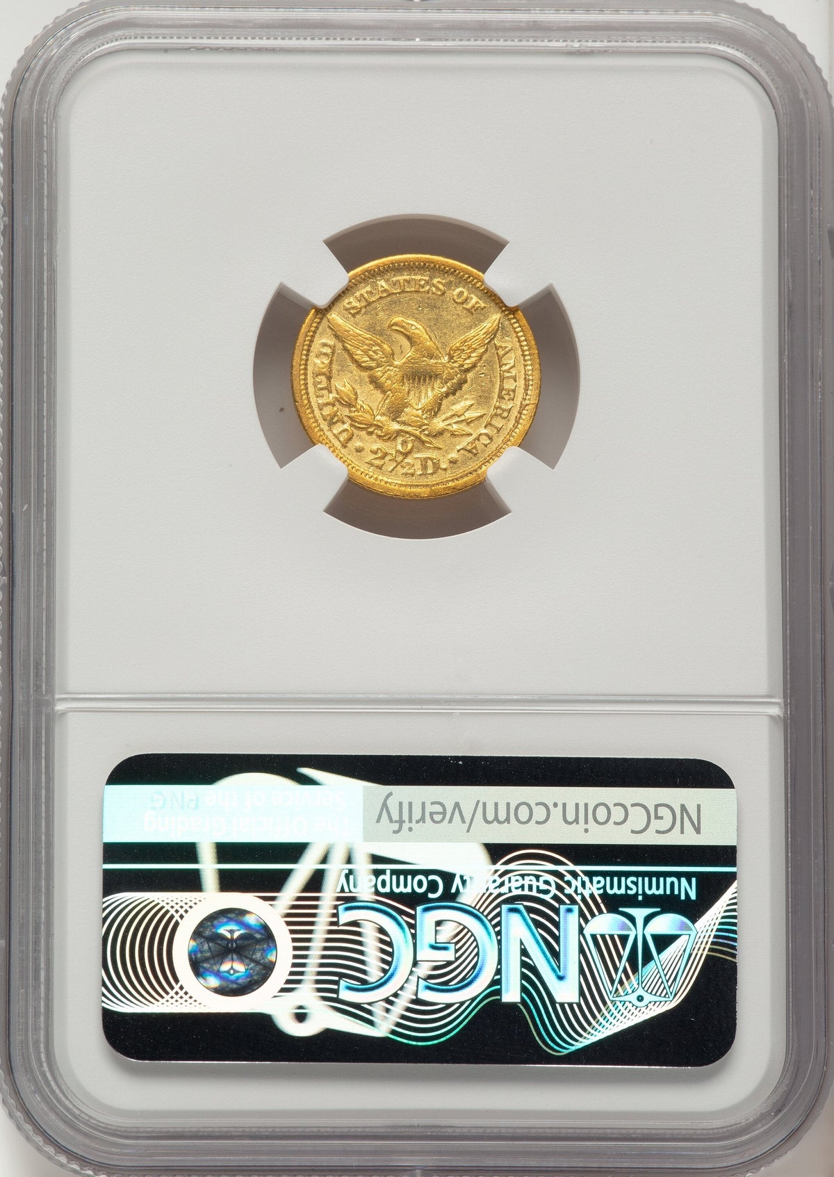 1847-O $2.50 Liberty Quarter Eagle NGC AU58