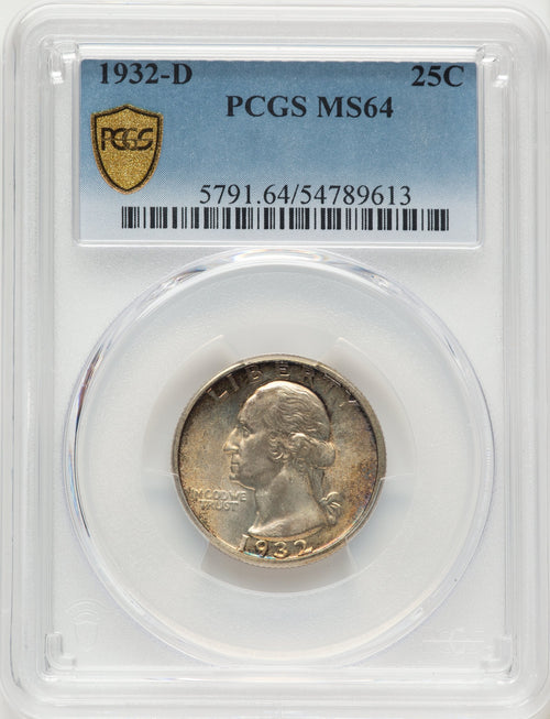 1932-D 25C Washington Quarter PCGS MS64