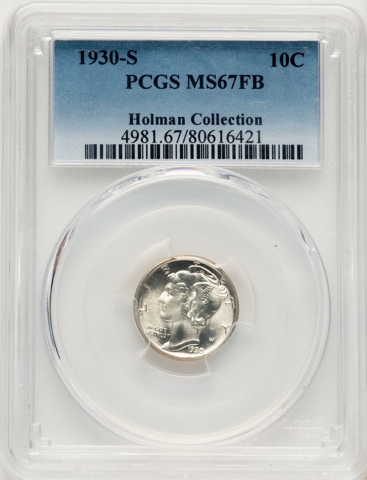 1930-S 10C FB Mercury Dime PCGS MS67