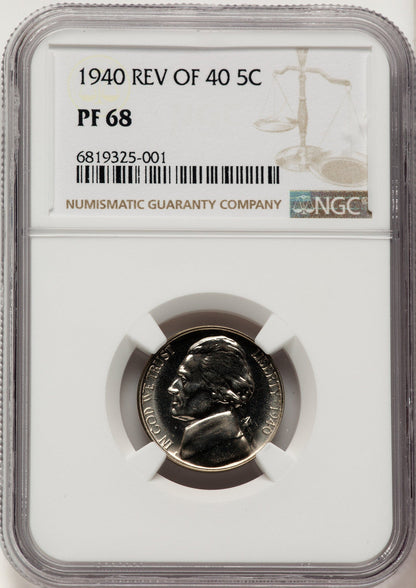 1940 5C Proof Jefferson Nickel NGC PR68