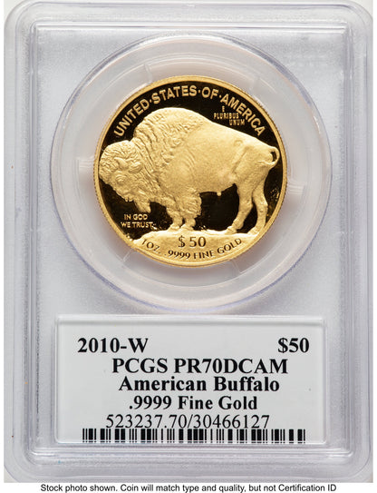 2010-W Proof Gold Buffalo 1 oz PCGS PR70 Ed Moy