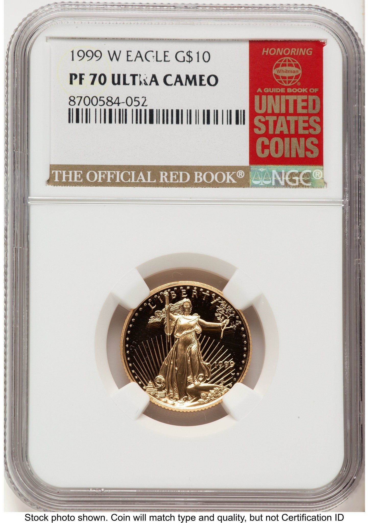 1999-W Proof Gold Eagle 1/4 oz Red Book NGC PF70