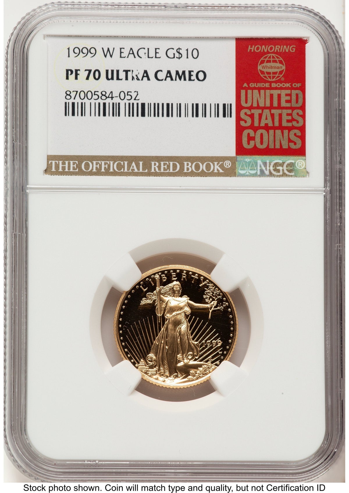 1999-W Proof Gold Eagle 1/4 oz Red Book NGC PF70