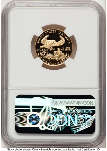 1999-W Proof Gold Eagle 1/4 oz Red Book NGC PF70