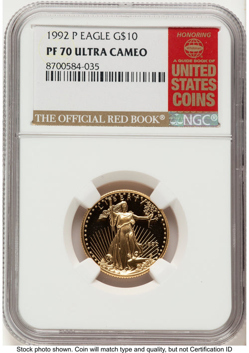 1992-P Proof Gold Eagle 1/4 oz Red Book NGC PF70