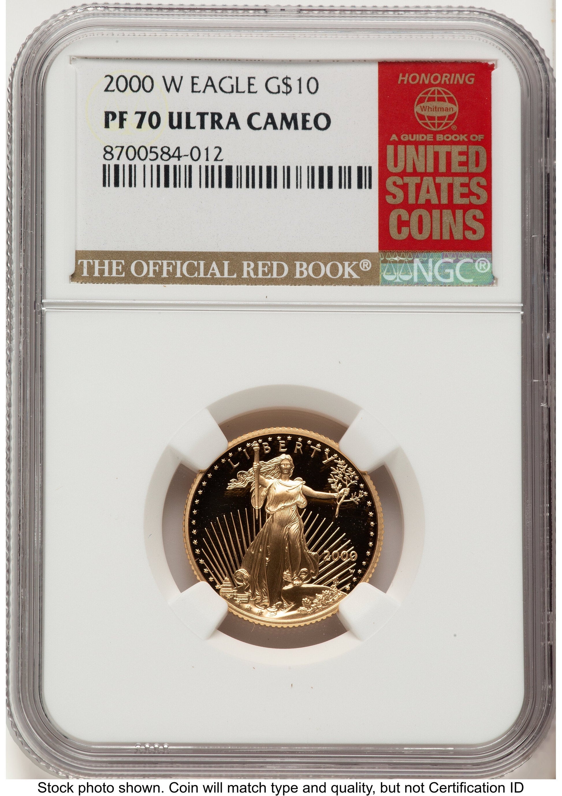 2000-W Proof Gold Eagle 1/4 oz Red Book NGC PF70