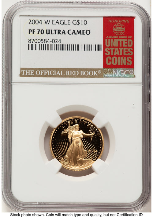 2004-W Proof Gold Eagle 1/4 oz Red Book NGC PF70