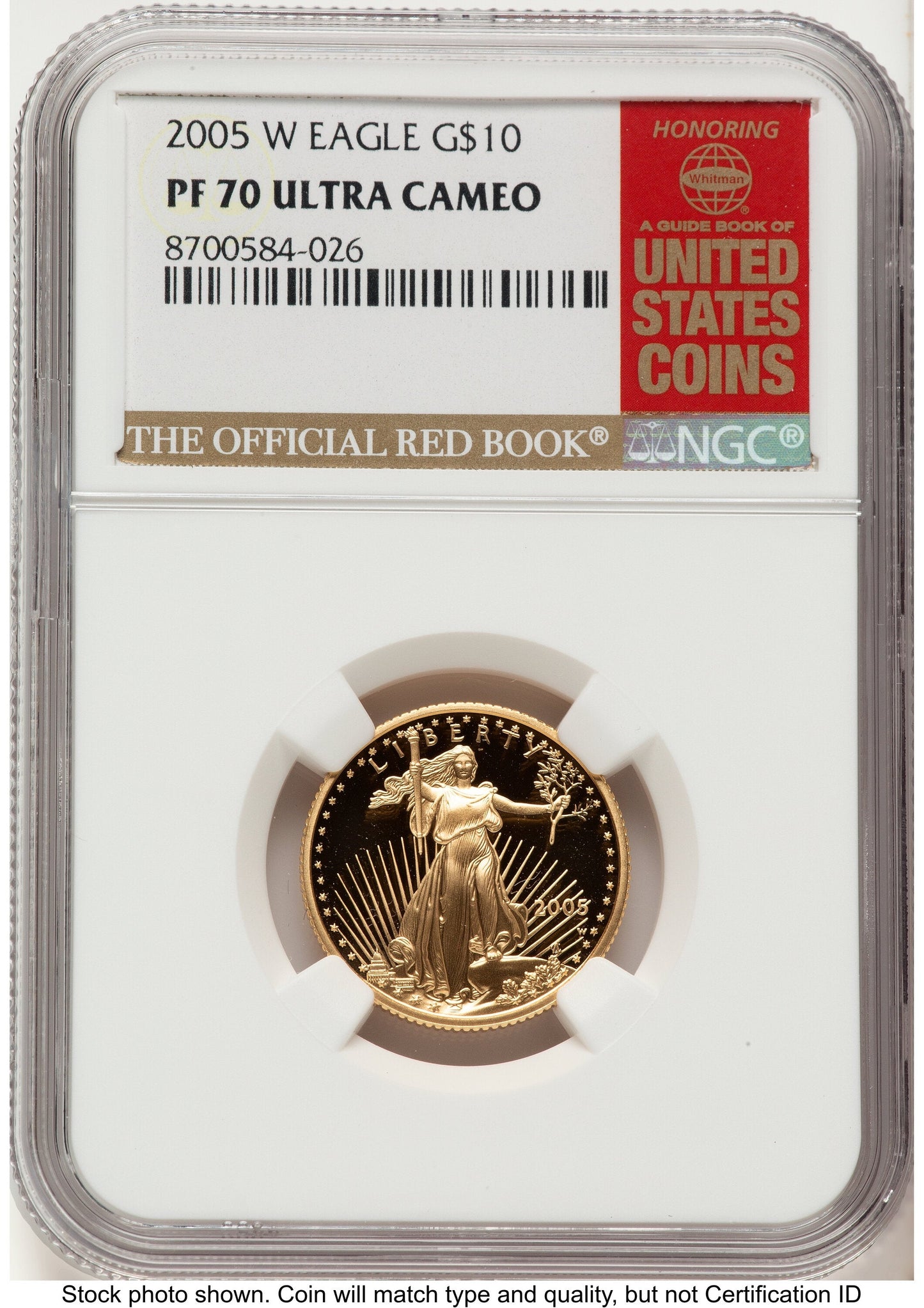 2005-W Proof Gold Eagle 1/4 oz Red Book NGC PF70