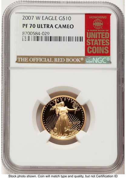 2007-W Proof Gold Eagle 1/4 oz Red Book NGC PF70