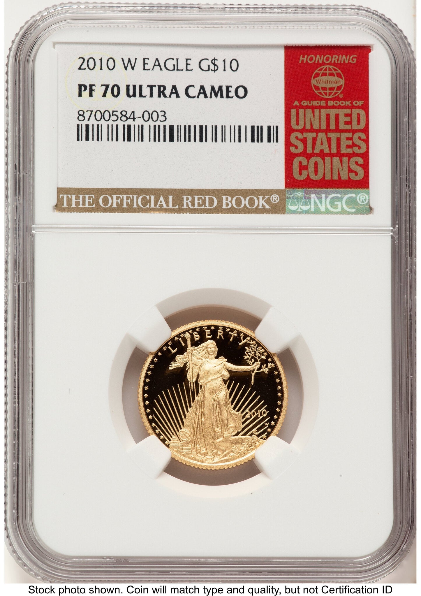2010-W Proof Gold Eagle 1/4 oz Red Book NGC PF70