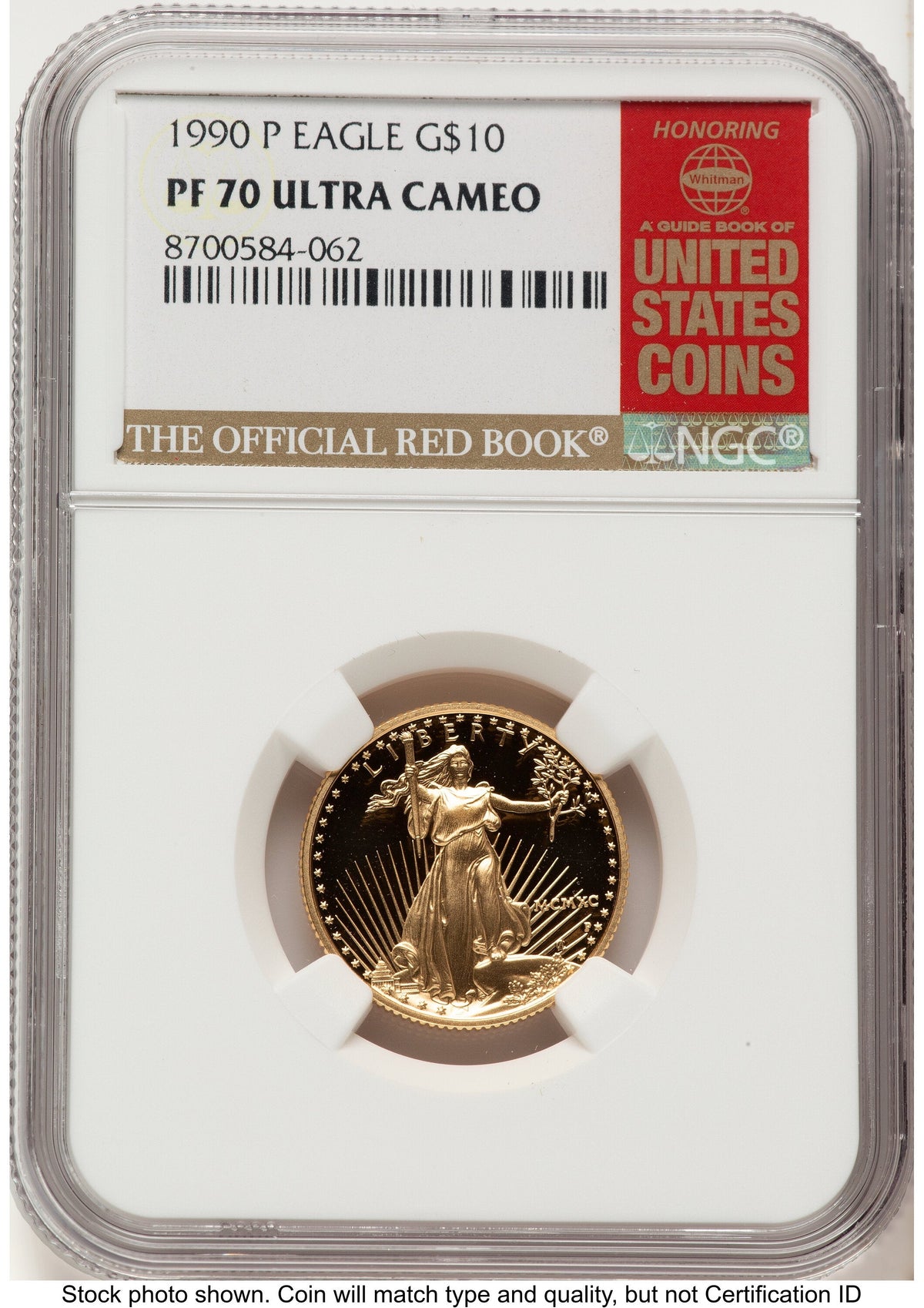 1990-P Proof Gold Eagle 1/4 oz Red Book NGC PF70