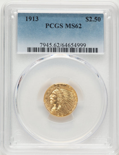 1913 $2.50 Indian Quarter Eagle PCGS MS62
