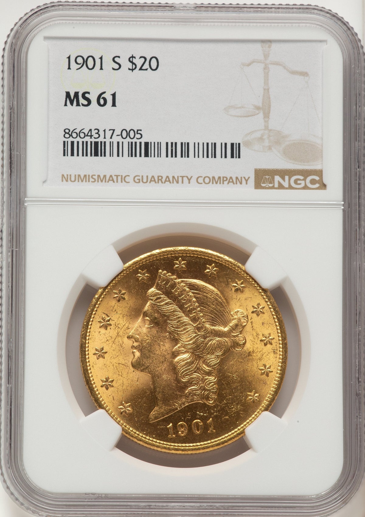 1901-S $20 Liberty Double Eagle NGC MS61