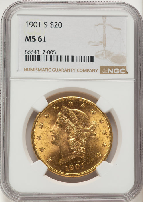 1901-S $20 Liberty Double Eagle NGC MS61
