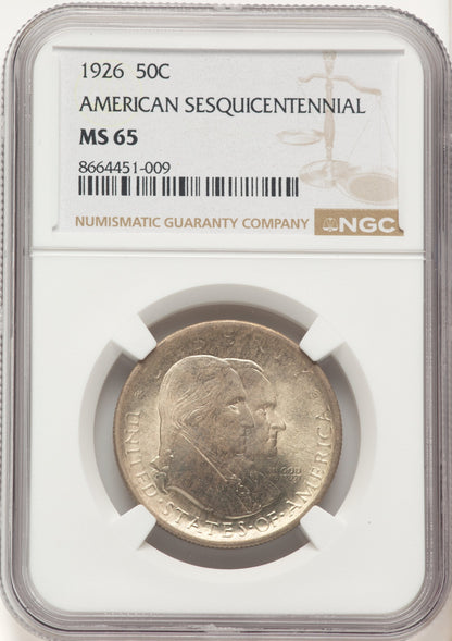 1926 50C Sesquicentennial Commemorative Silver NGC MS65