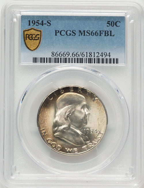 1954-S 50C FL Franklin Half Dollar PCGS MS66