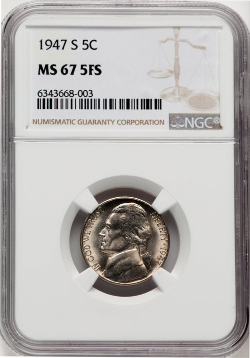 1947-S 5C FS Jefferson Nickel NGC MS67