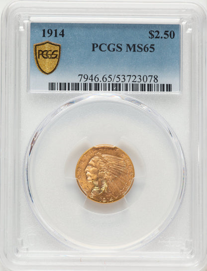 1914 $2.50 Indian Quarter Eagle PCGS MS65