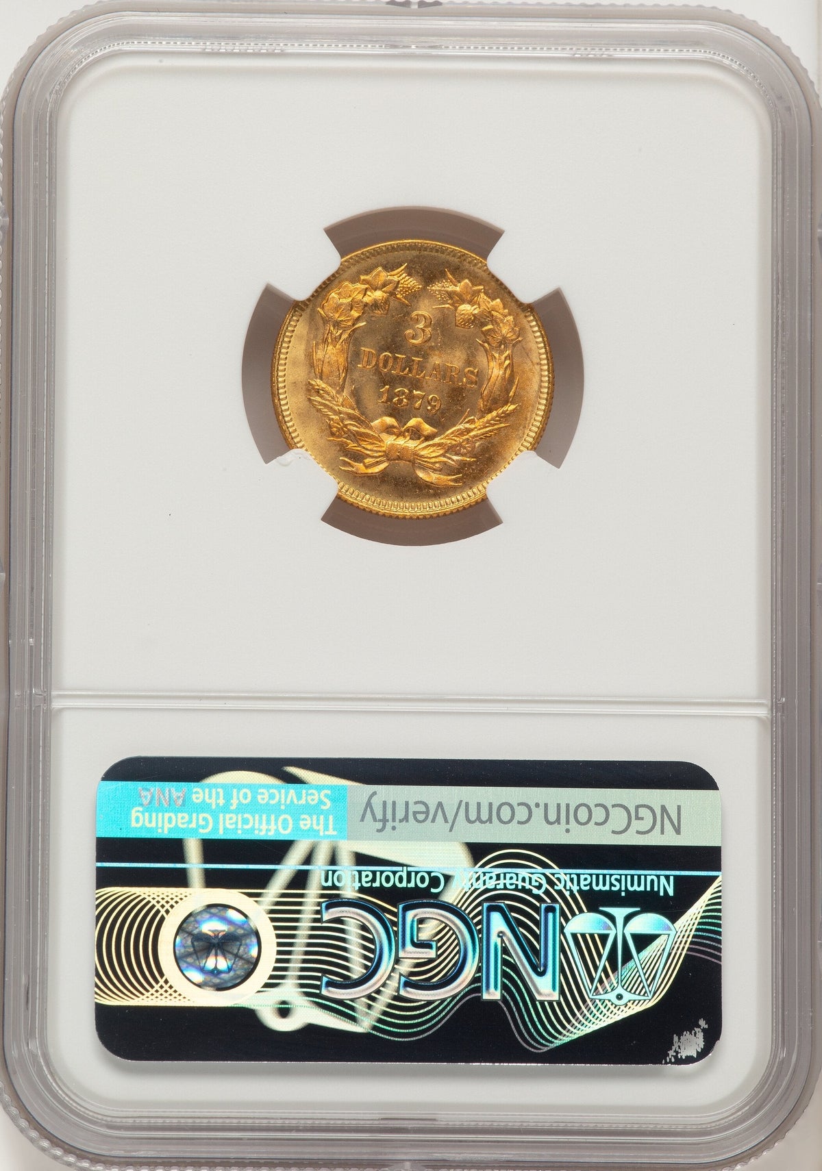 1879 $3 Brown Label Three Dollar Gold Pieces NGC MS67