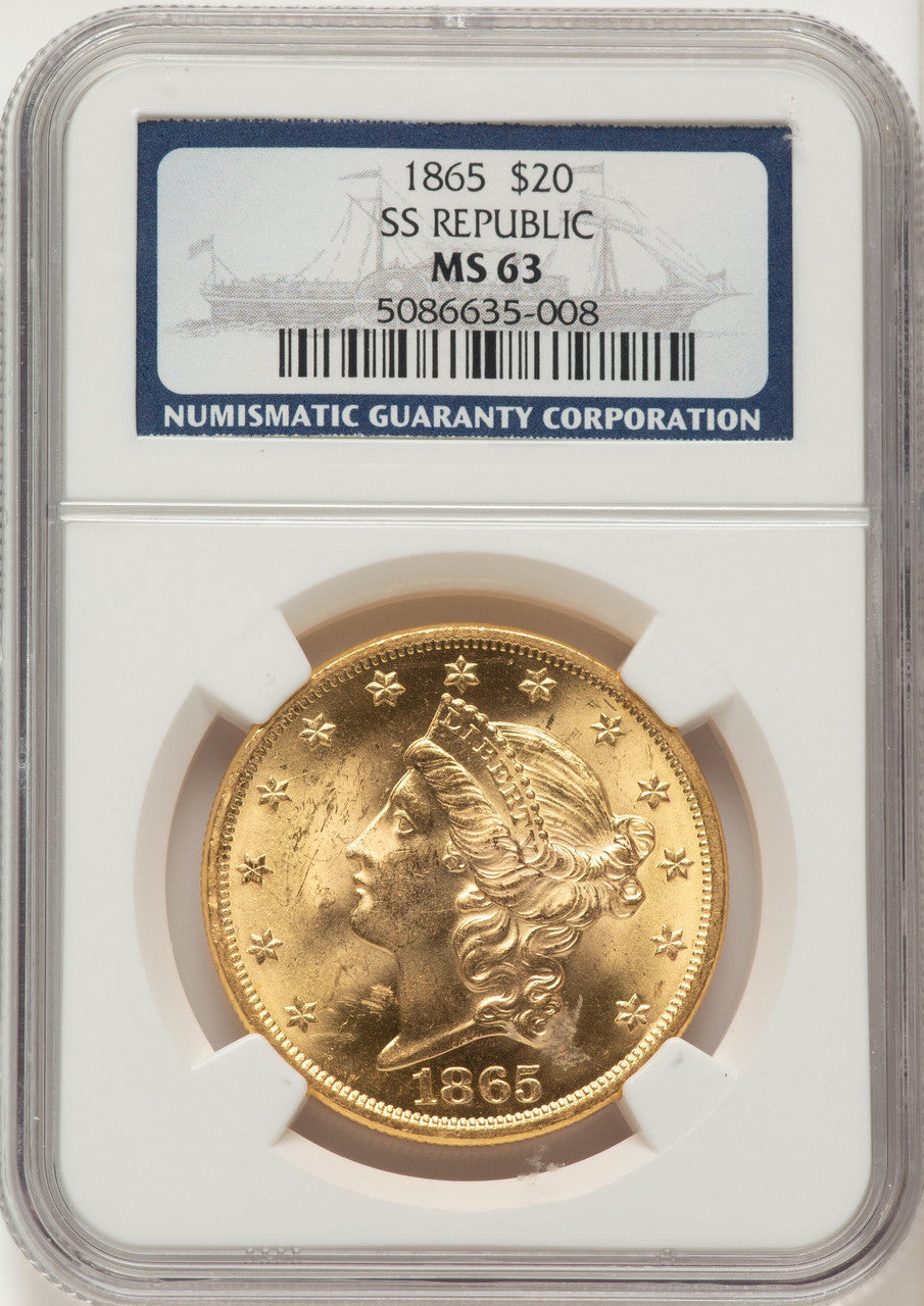 1865 $20 Liberty Double Eagle NGC MS63