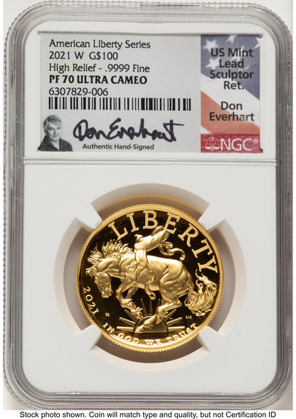2021-W G$100 American Liberty High Relief Don Everhart NGC PF70